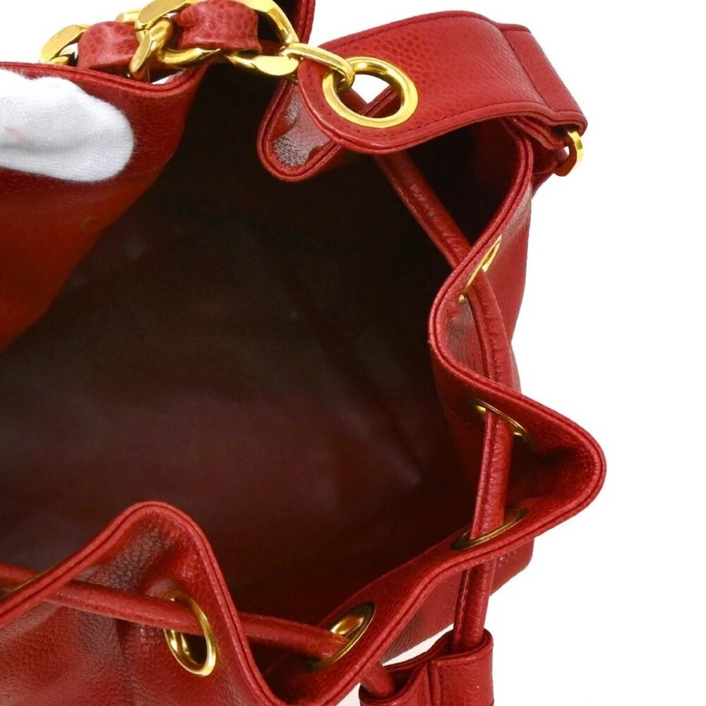 Chanel Red Calfskin Bucket Shoulder Bag XX92007 - Picture 4 of 11